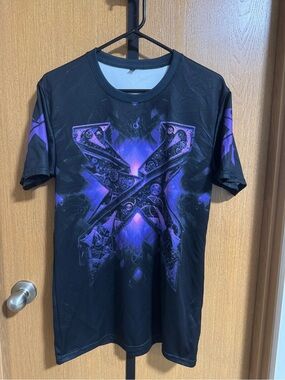 Excision Mens Small Evolution Tour Graphic Short-Sleeve Shirt purple/black